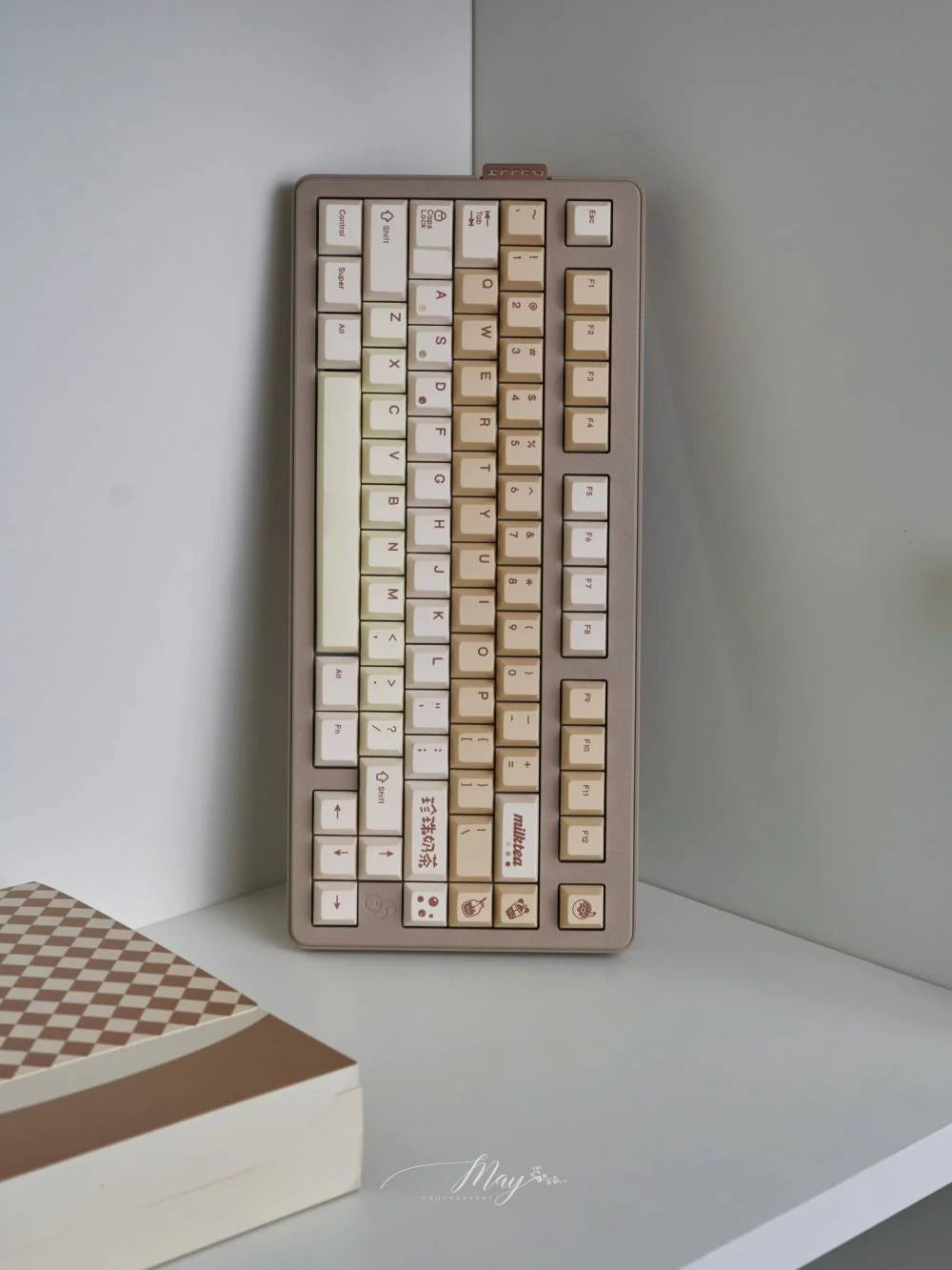 Qwertykeys Cherry profile Pearl Milk Tea Dye-sub PBT keycaps