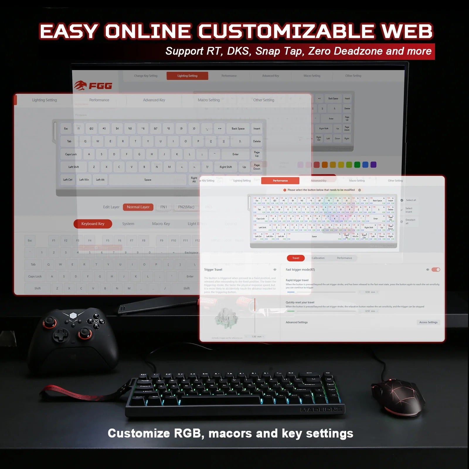 YUNZII x MADLIONS MAD68 HE Rapid Trigger Wired 8K Magnetic Gaming Keyboard