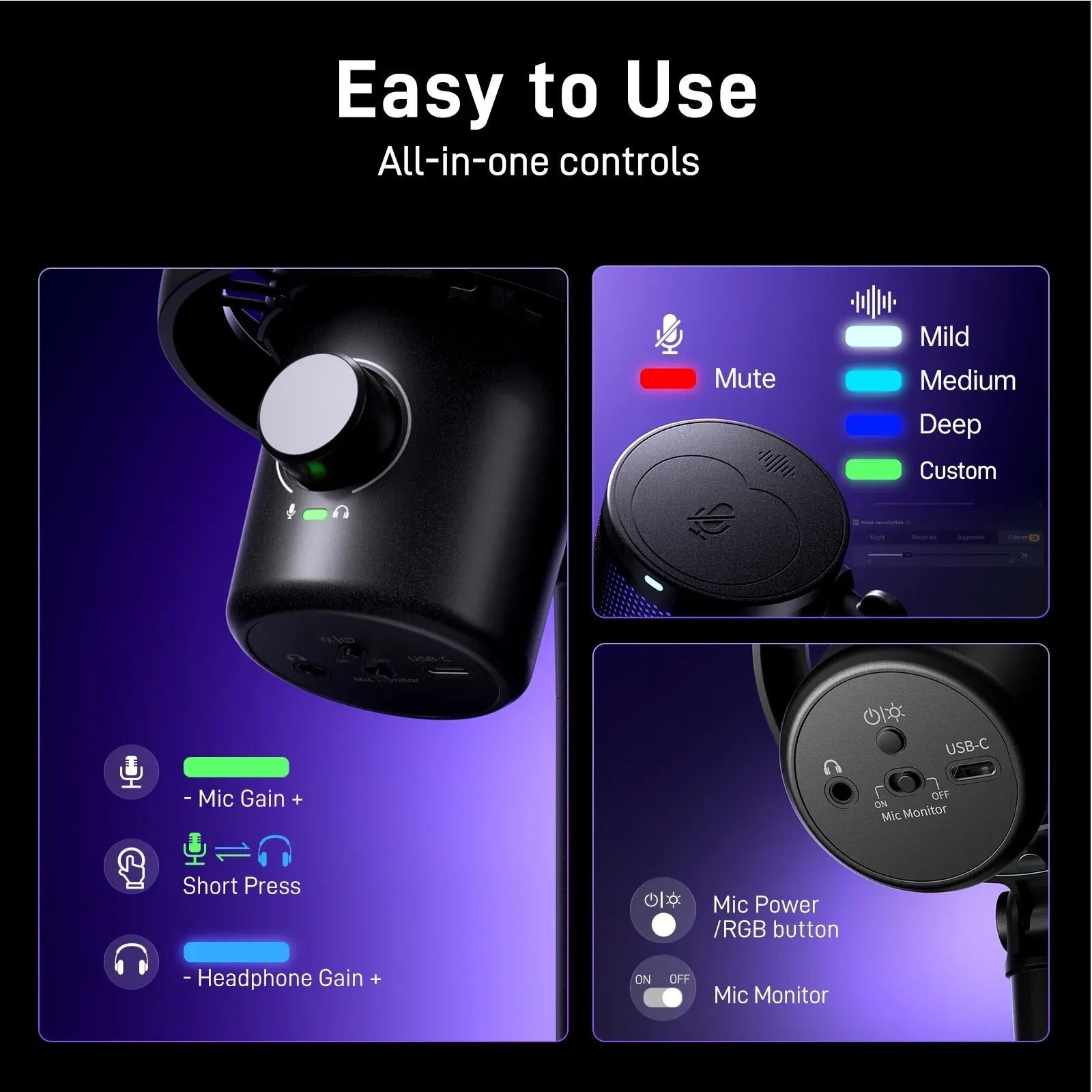 MAONO DM40 Pro USB/Wireless Gaming Desktop Microphone
