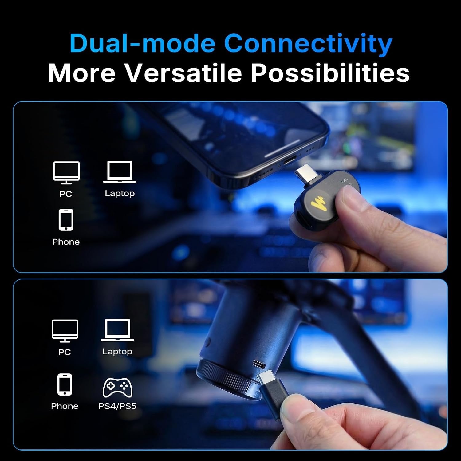 MAONO DGM20WS Wireless RGB Gaming Microphone with Book Arm
