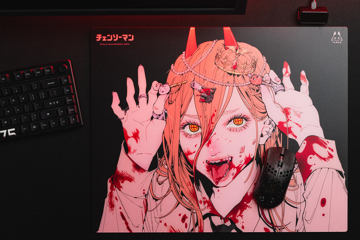ARBITER STUDIO CHAINSAW MAN 500x400mm Lunar Speed Glass Mousepad - POWER