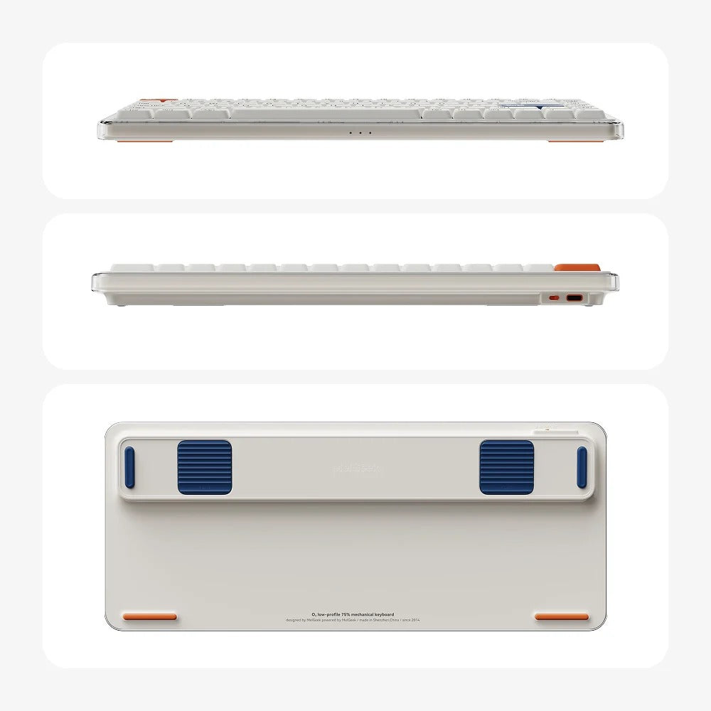MelGeek O2 Low-profile 75% Quiet Wireless Mechanical Keyboard