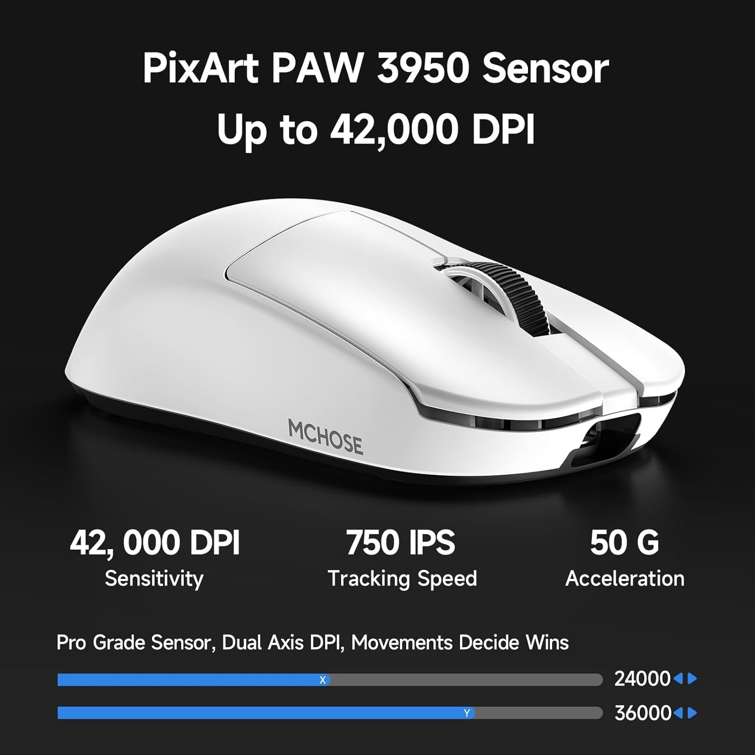 MCHOSE L7 Ultra 8K Lightweight Wireless Gaming Mouse - Kailh Optical Switch