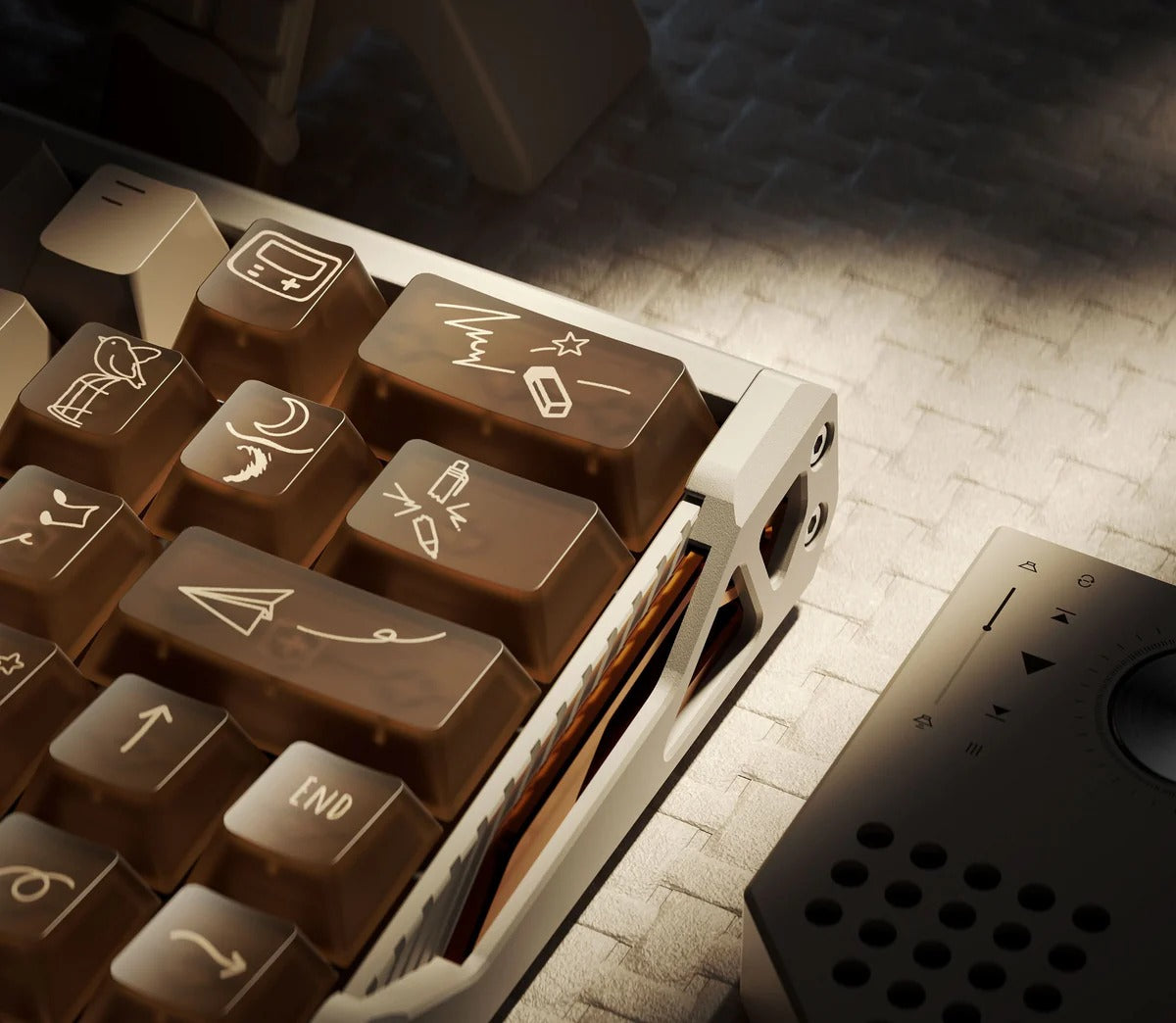 Keytok GOOD NIGHT COCOA Cherry Profile Dye-Sub PBT+PC Keycaps 131 pcs