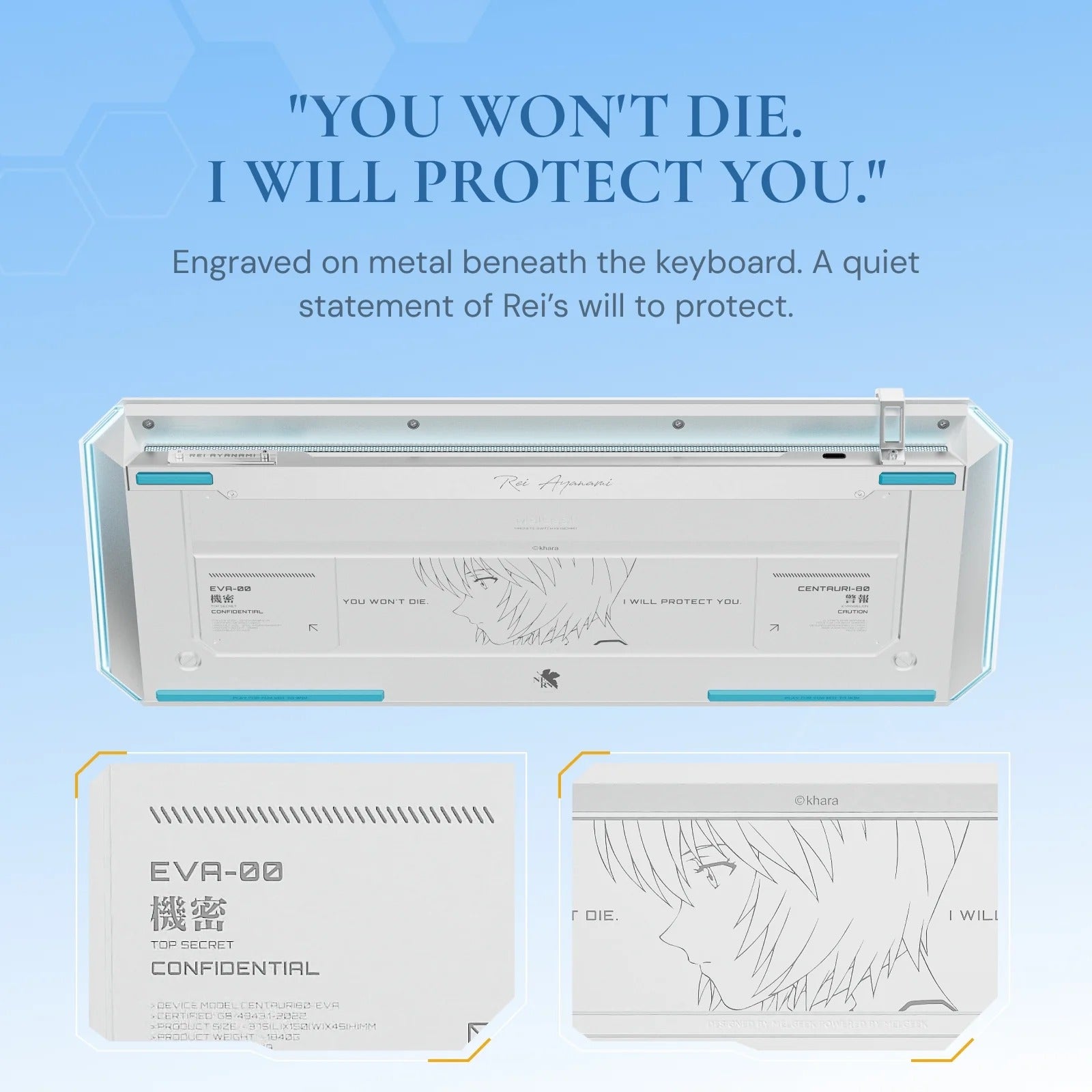 MelGeek Centauri 80 Evangelion Wired Custom HE Gaming Keyboard - EVA-00 Rei Ayanami Limited Edition