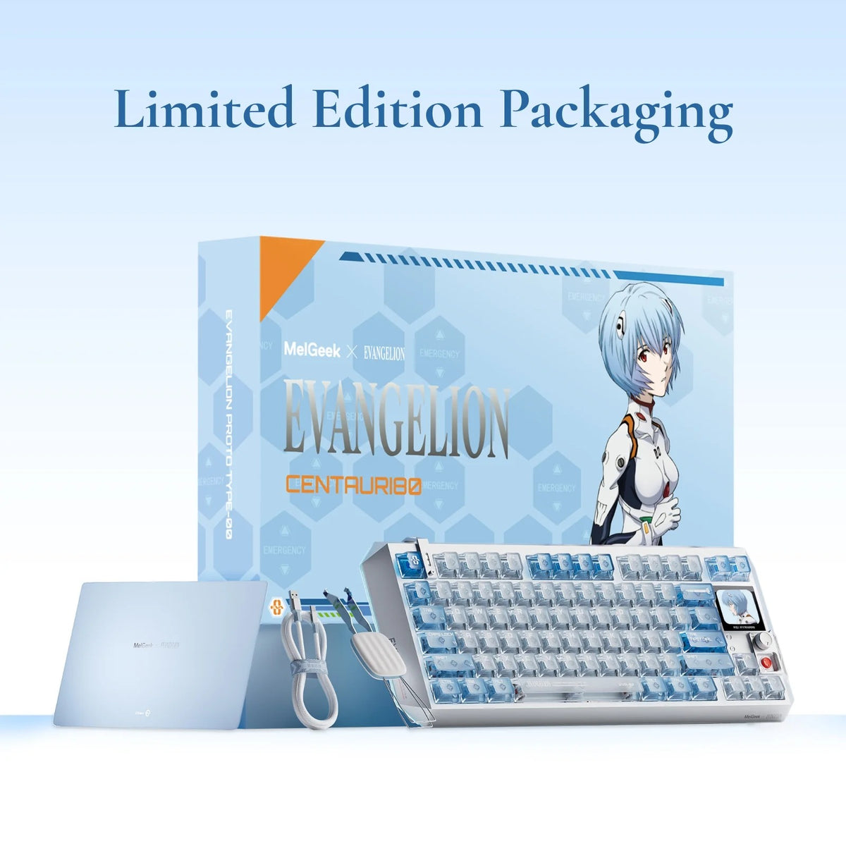 MelGeek Centauri 80 Evangelion Wired Custom HE Gaming Keyboard - EVA-00 Rei Ayanami Limited Edition
