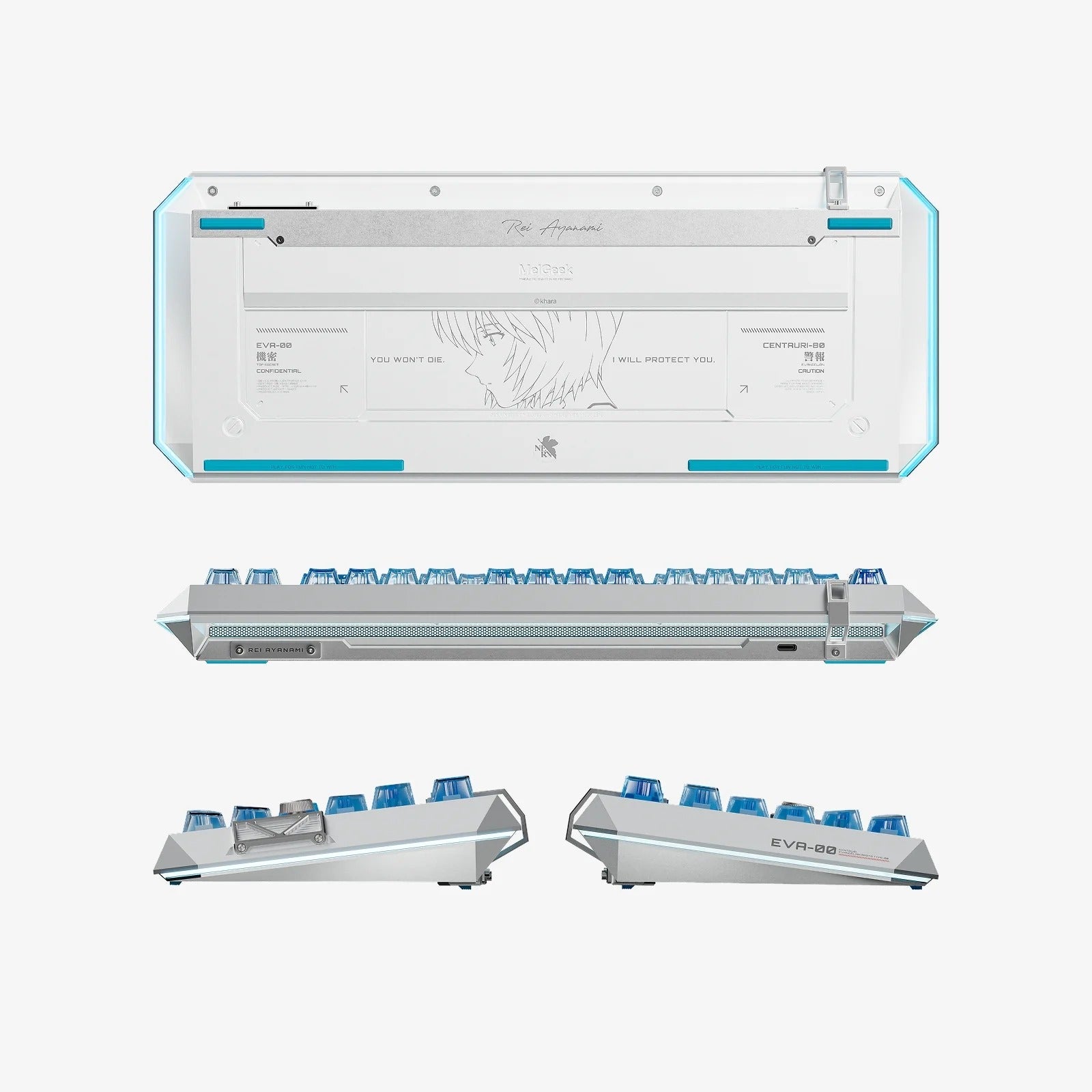MelGeek Centauri 80 Evangelion Wired Custom HE Gaming Keyboard - EVA-00 Rei Ayanami Limited Edition