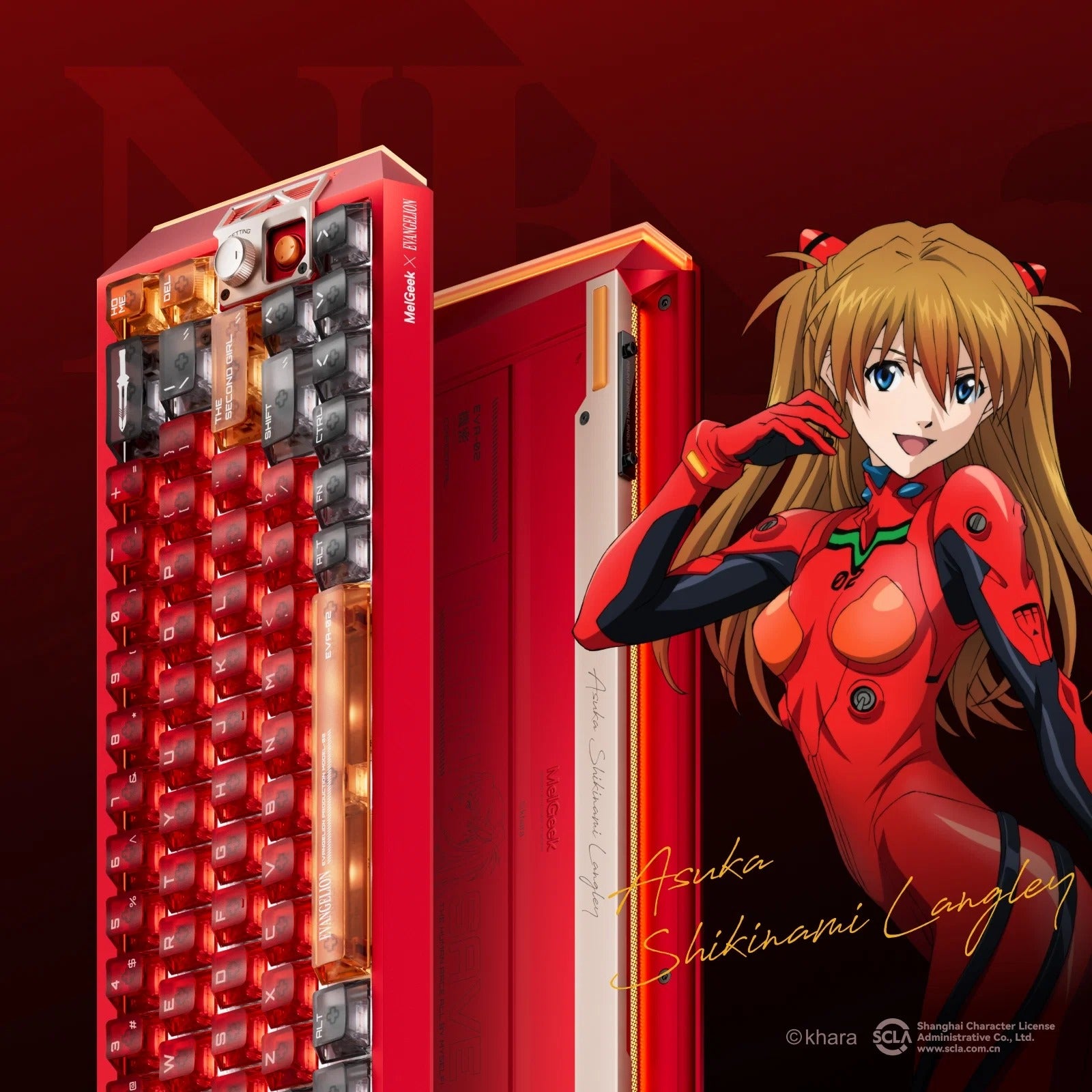 MelGeek Centauri 60 Evangelion Wired Custom HE Gaming Keyboard - EVA-02 Asuka Langley Limited Edition
