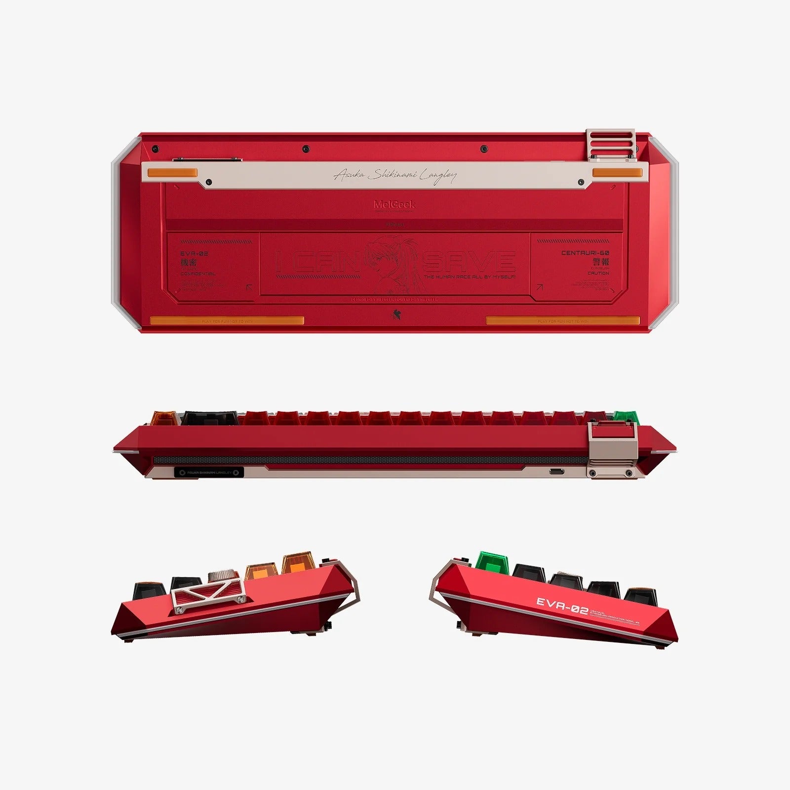 MelGeek Centauri 60 Evangelion Wired Custom HE Gaming Keyboard - EVA-02 Asuka Langley Limited Edition