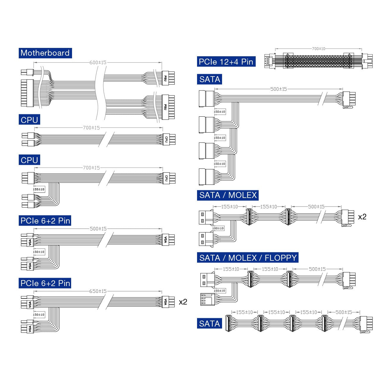 FSP Hydro PTM PRO 1200W Platinum PCIe 5.1 ATX 3.1 Fully Modular PSU