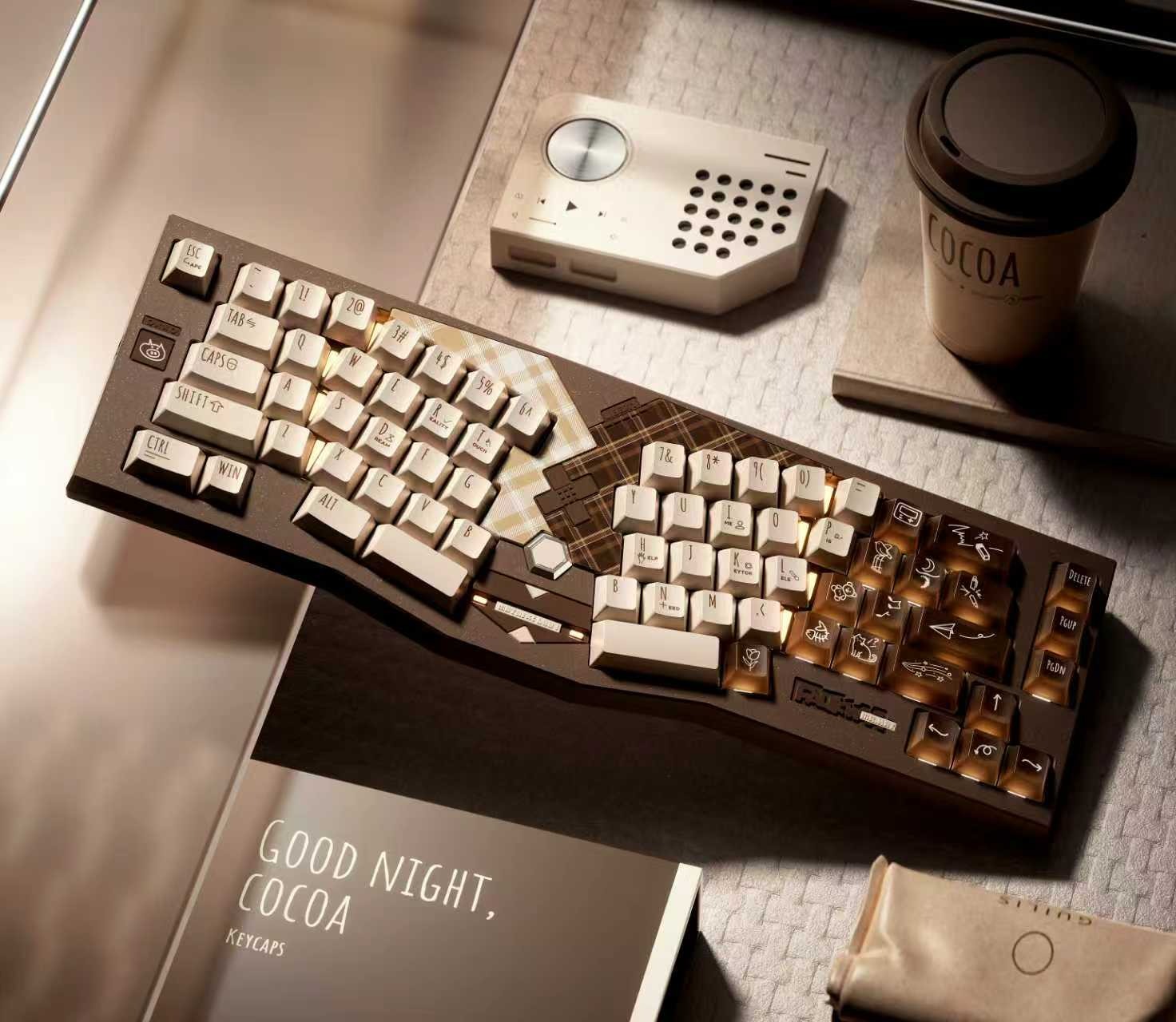 Keytok GOOD NIGHT COCOA Cherry Profile Dye-Sub PBT+PC Keycaps 131 pcs