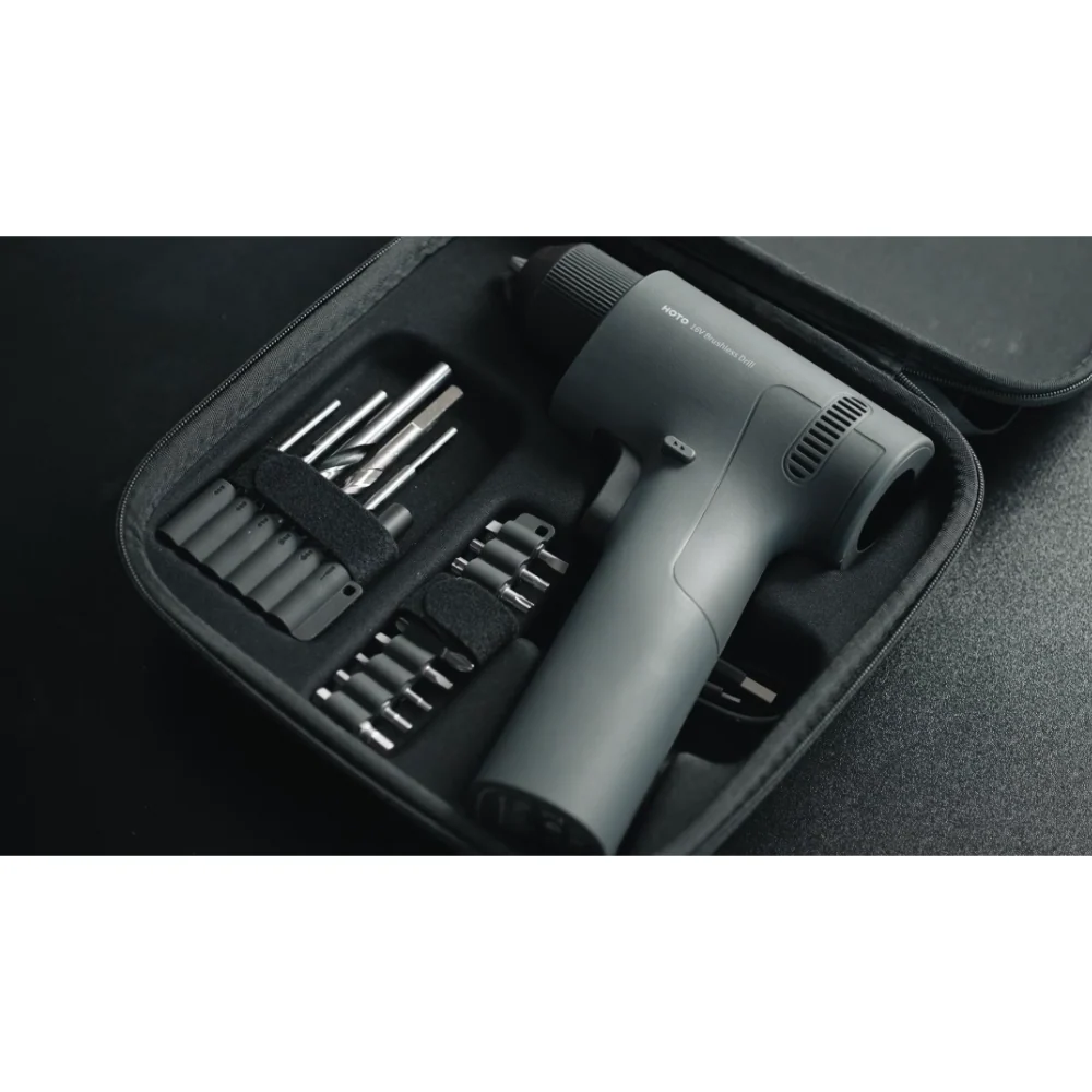 HOTO 16V Brushless Drill  LED Display Screen, 32 Precision Gears