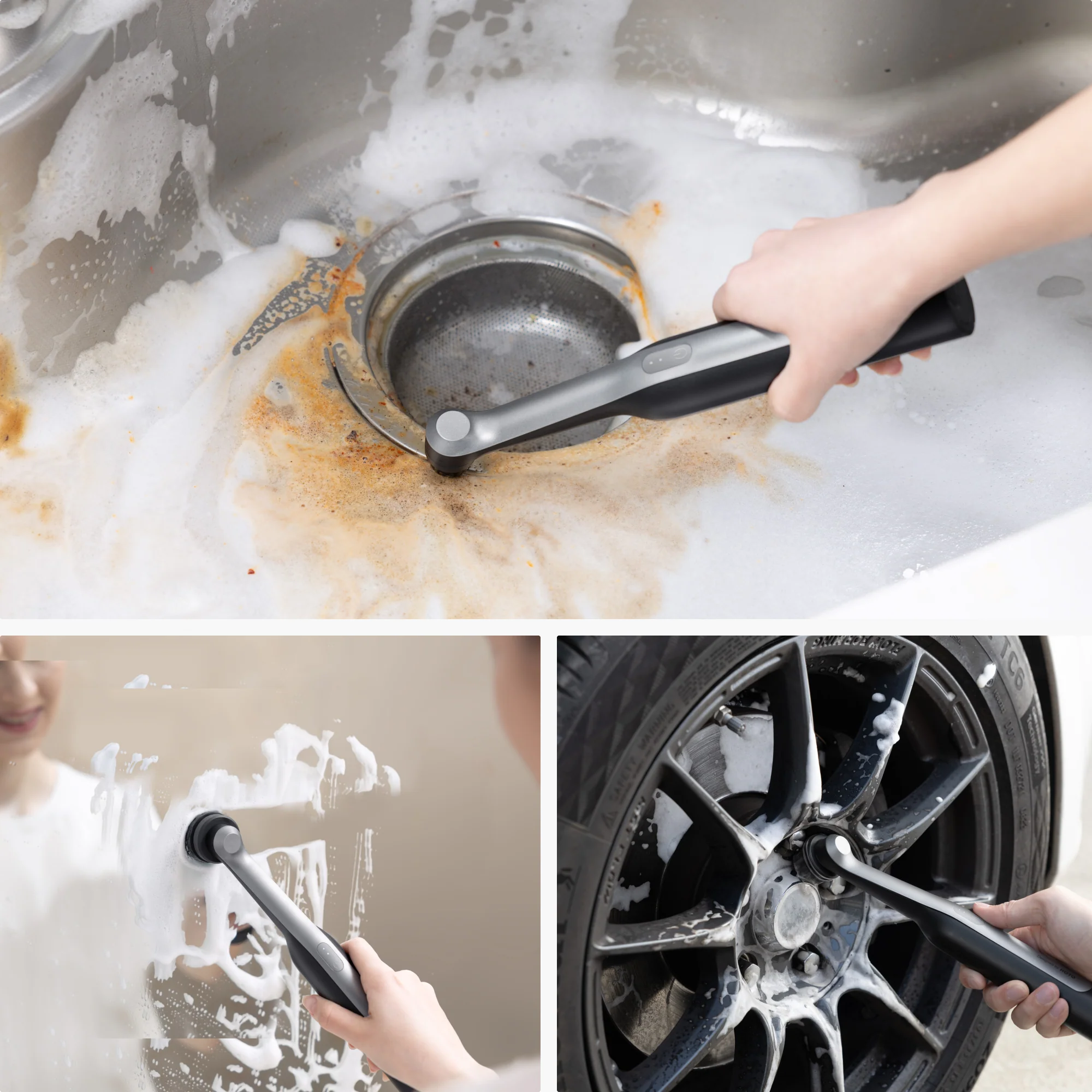 HOTO Wand Cordless Waterproof Spin Scrubber 12 pieces Kit