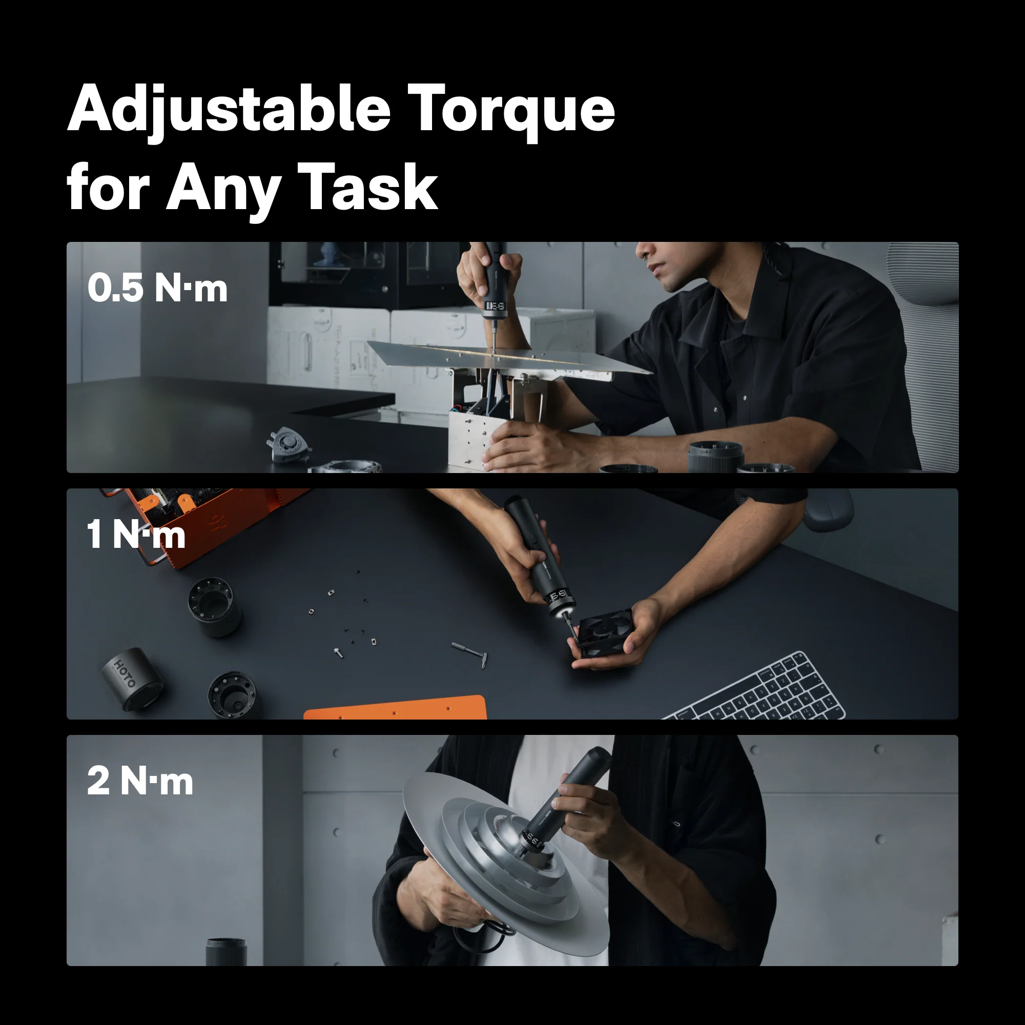 HOTO PixelDrive LED Illumination Cordless Screwdriver with Digital Screen