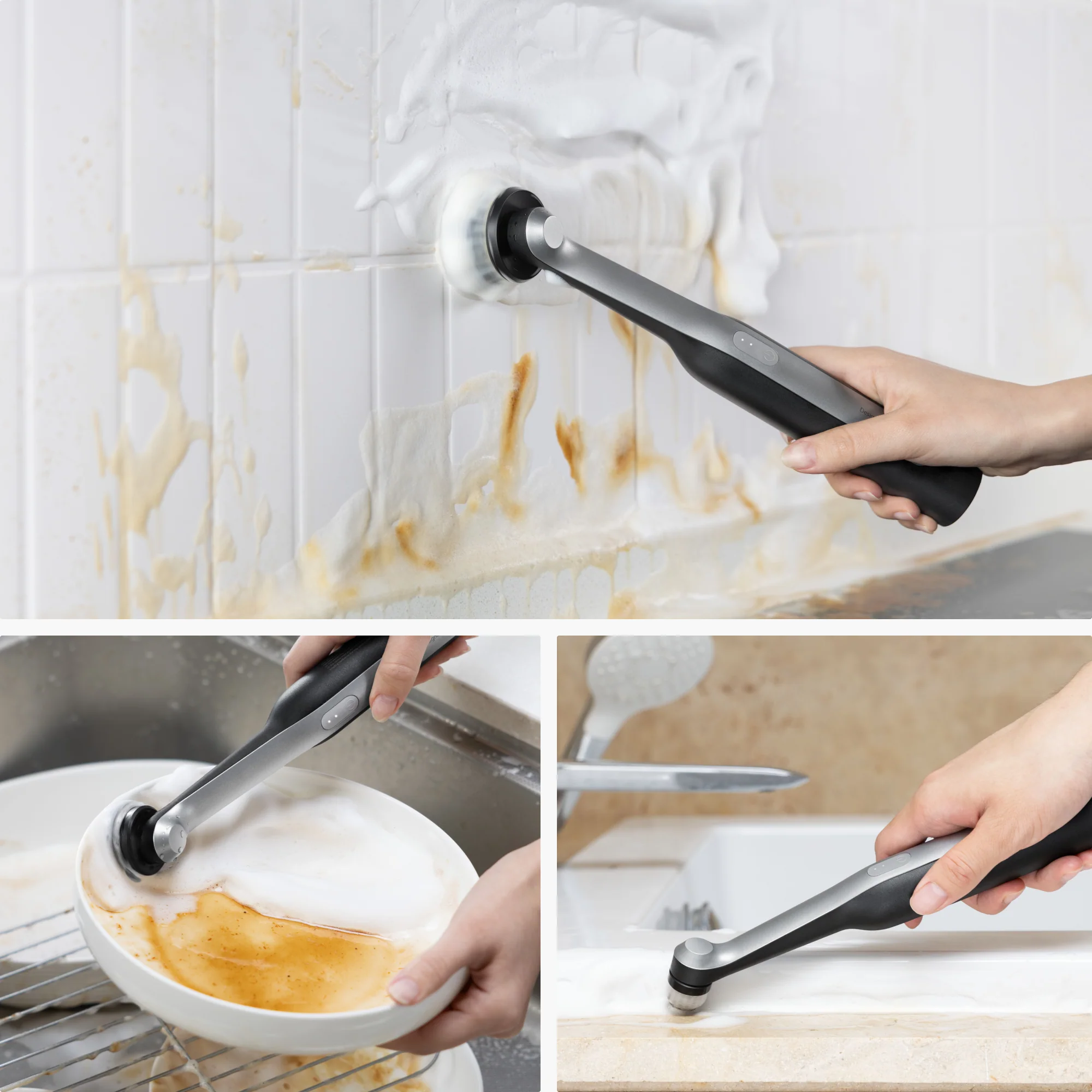 HOTO Wand Cordless Waterproof Spin Scrubber 12 pieces Kit