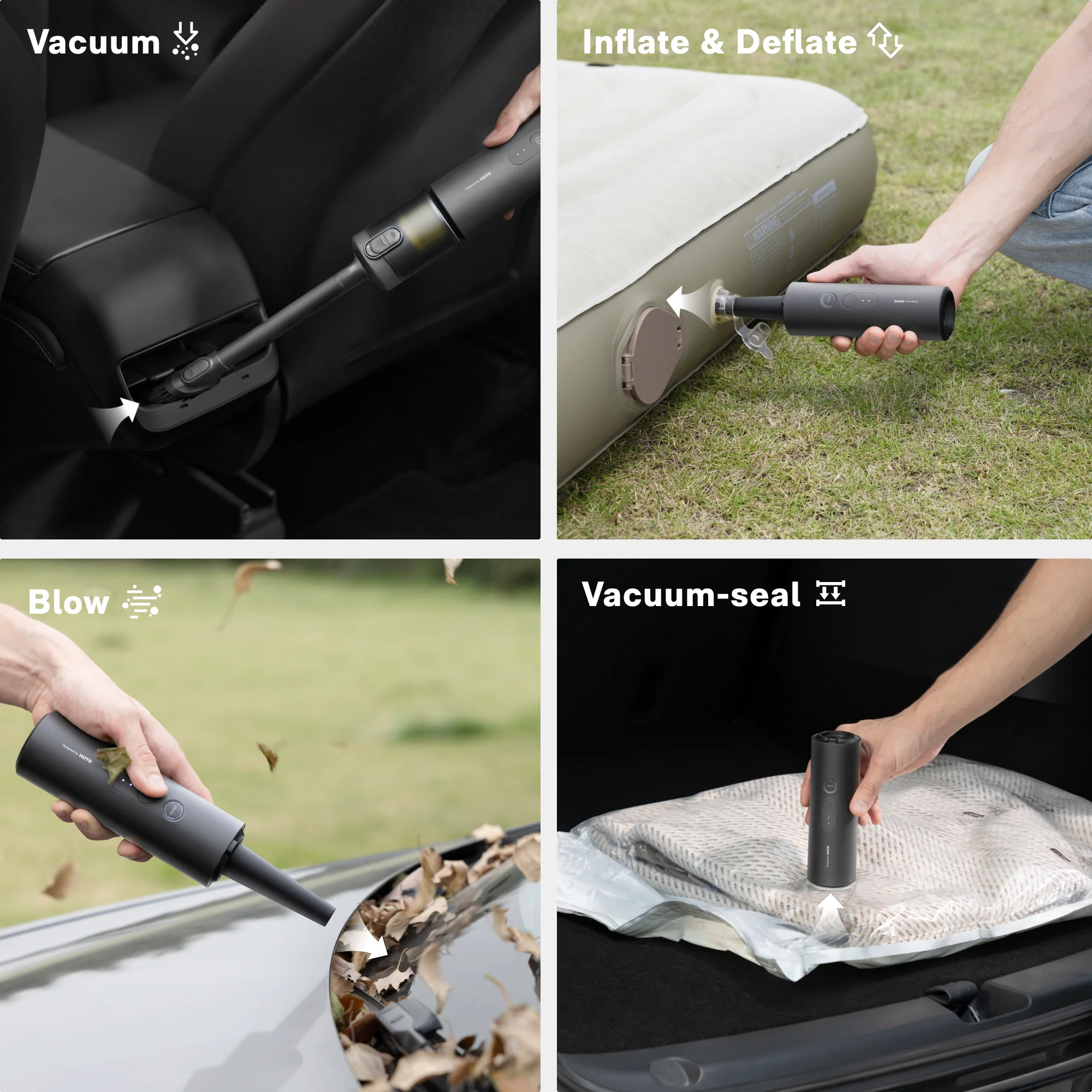 HOTO AutoCare Air Duster & Vacuum with 5 Accessory Kit