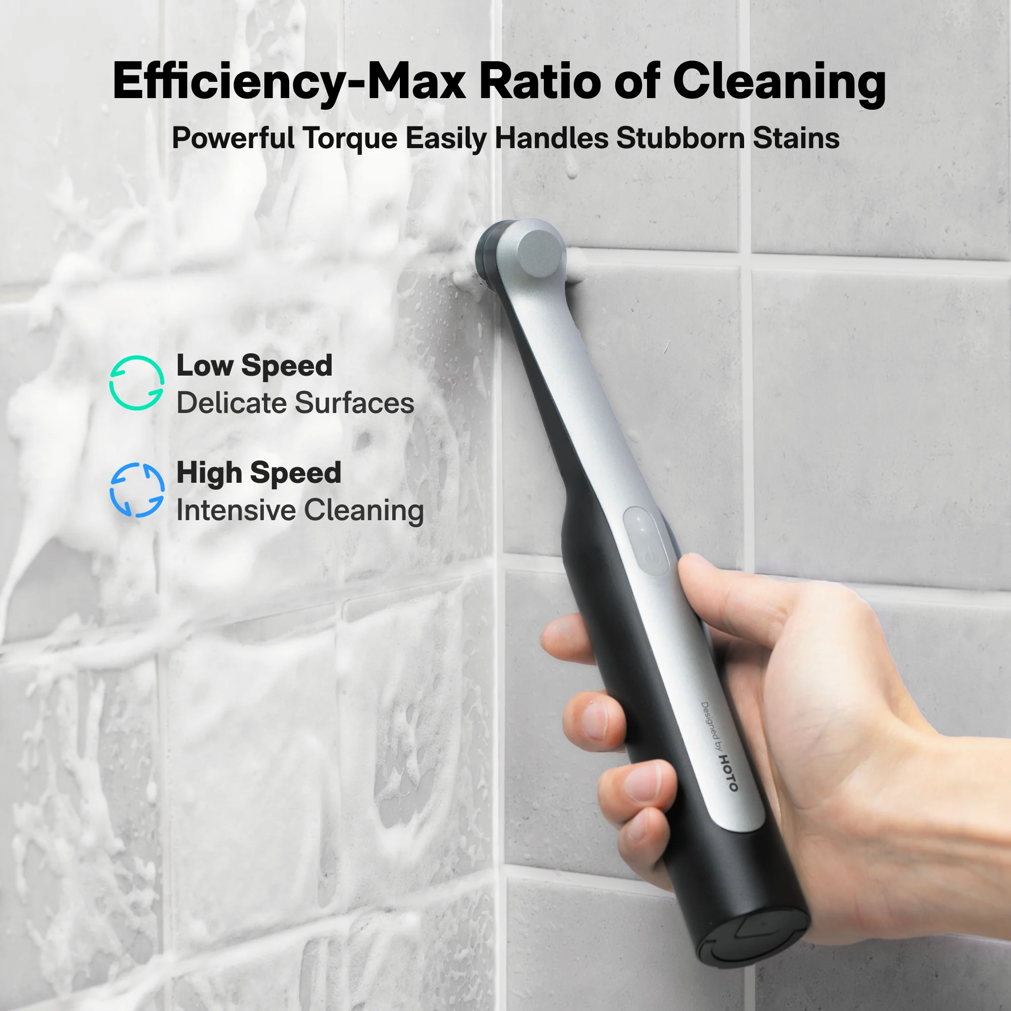 HOTO Wand Cordless Waterproof Spin Scrubber 12 pieces Kit