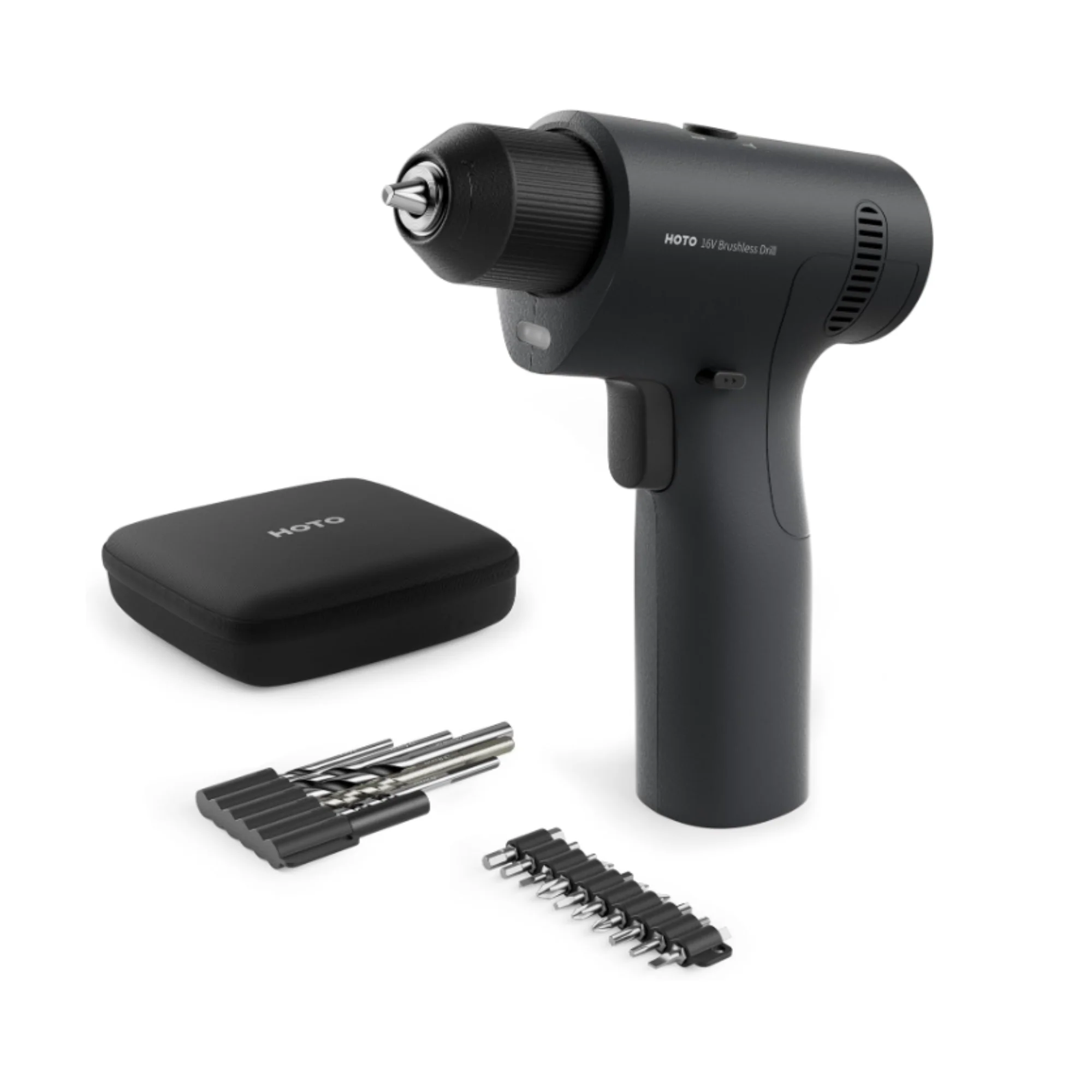 HOTO 16V Brushless Drill  LED Display Screen, 32 Precision Gears