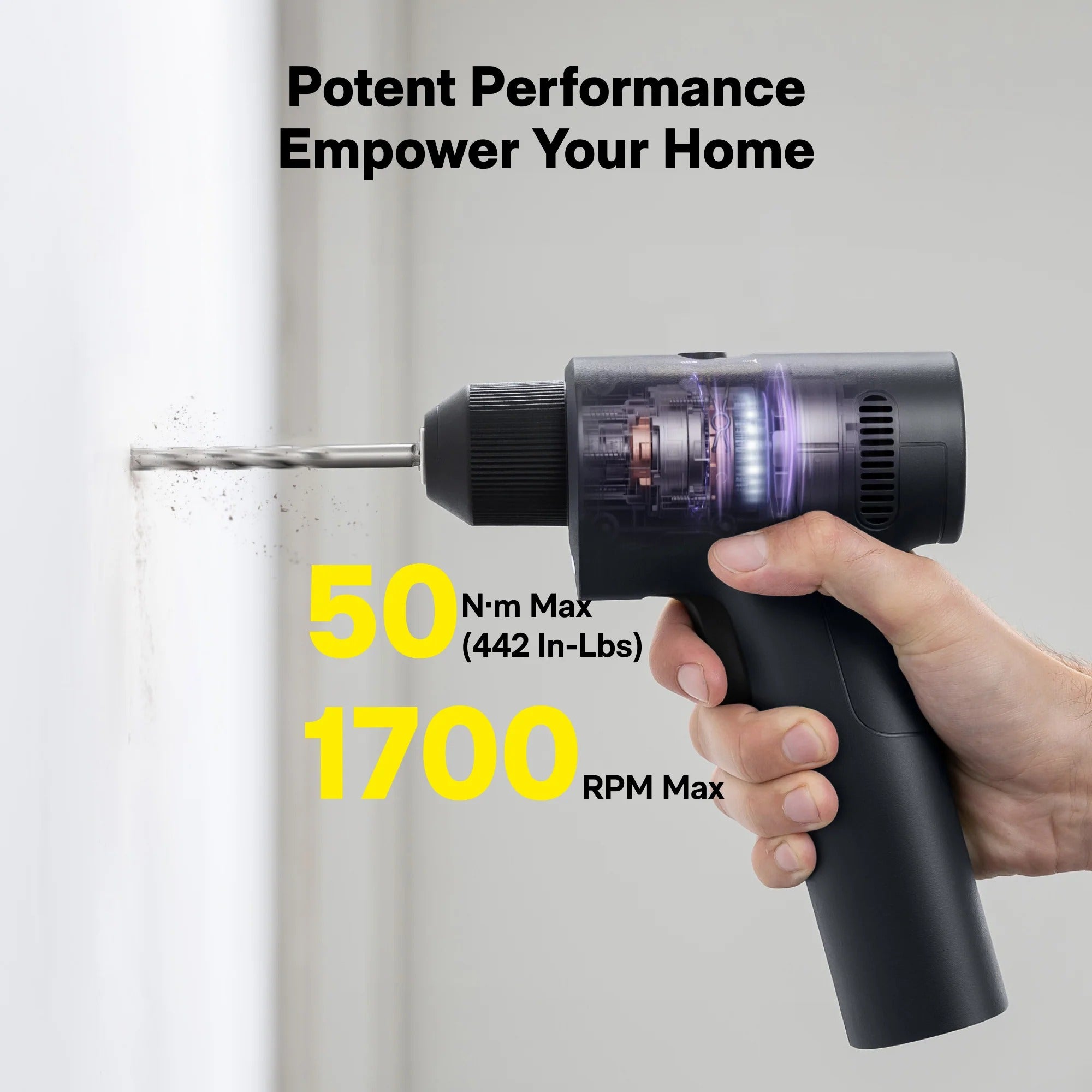 HOTO 16V Brushless Drill  LED Display Screen, 32 Precision Gears