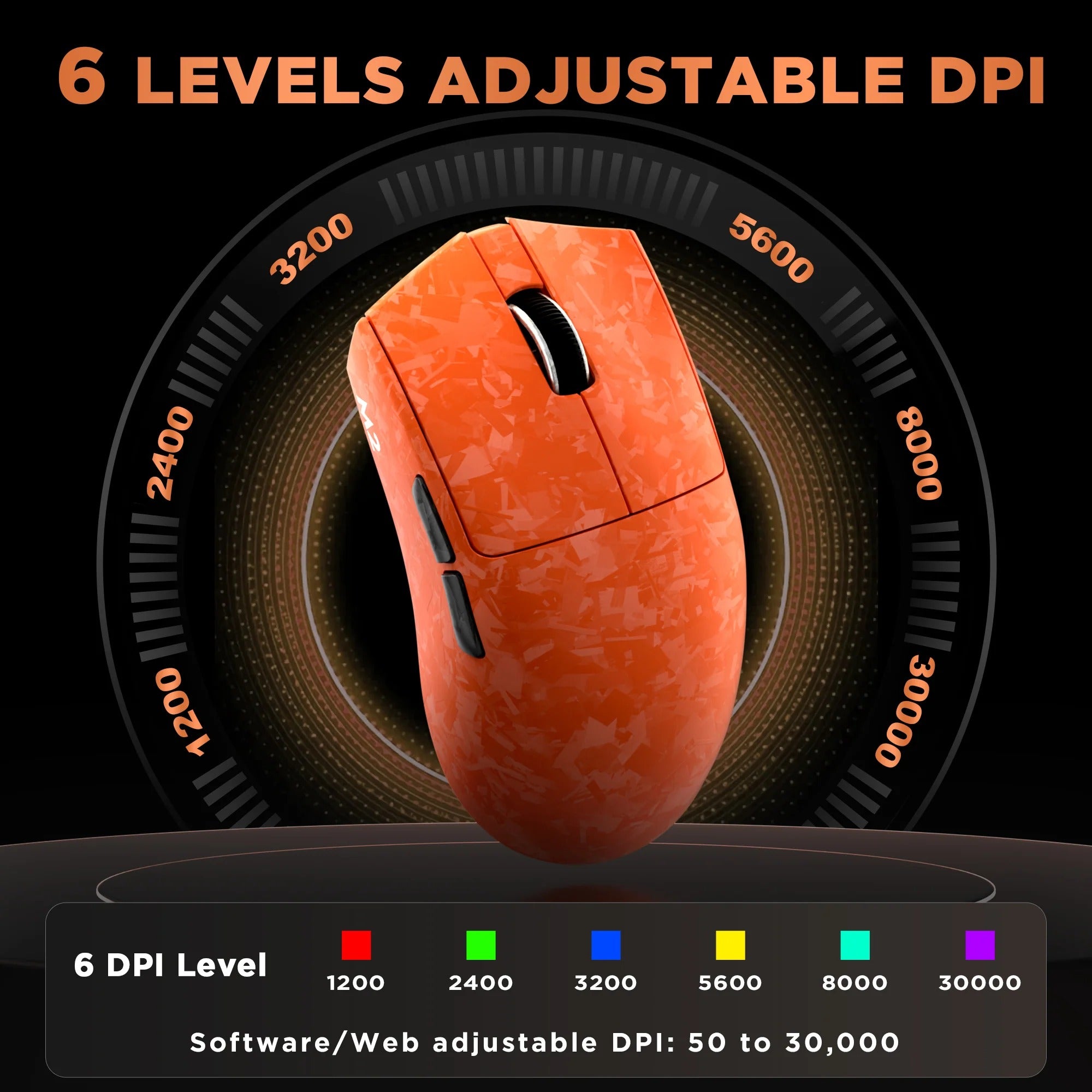 YUNZII M2 Dual 8K Tri-Mode Wireless Carbon Fiber Gaming Mouse