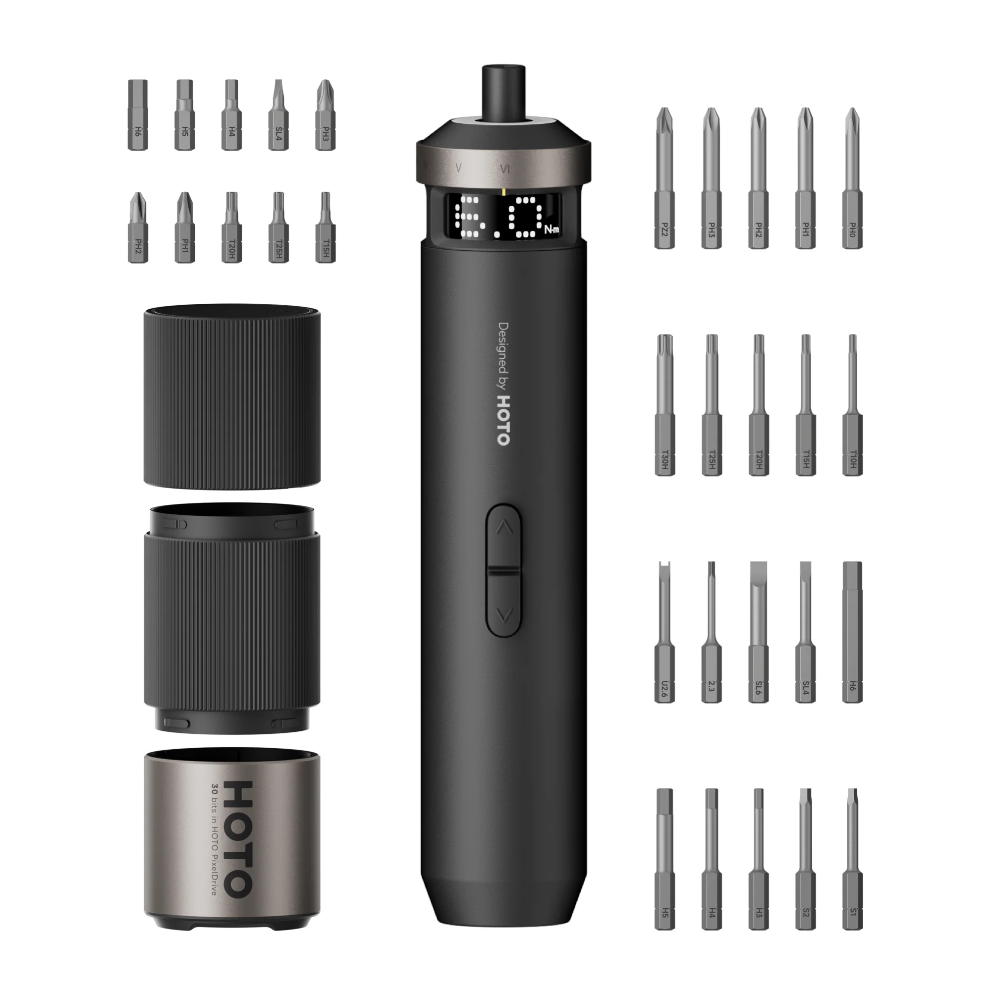 HOTO PixelDrive LED Illumination Cordless Screwdriver with Digital Screen