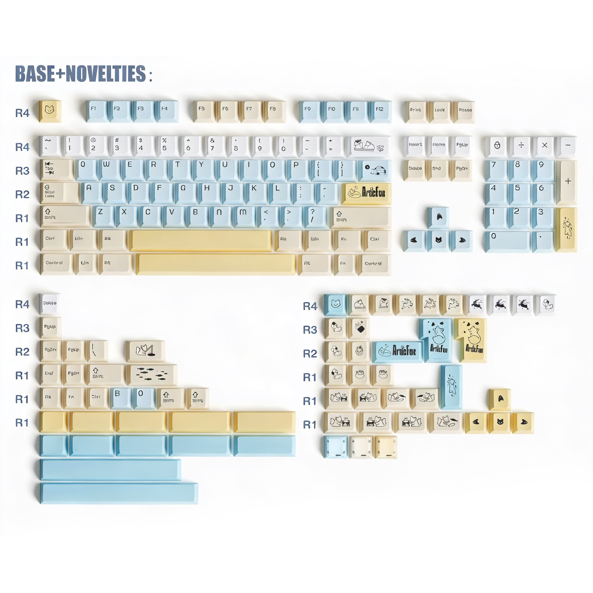 KeyByeLab Artic Fox Cherry Profile PBT+PC Keycap Set with Transparent Keycap
