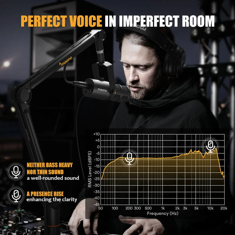 MAONO PD400X USB/XLR Dual Mode Dynamic Microphone for Podcasting
