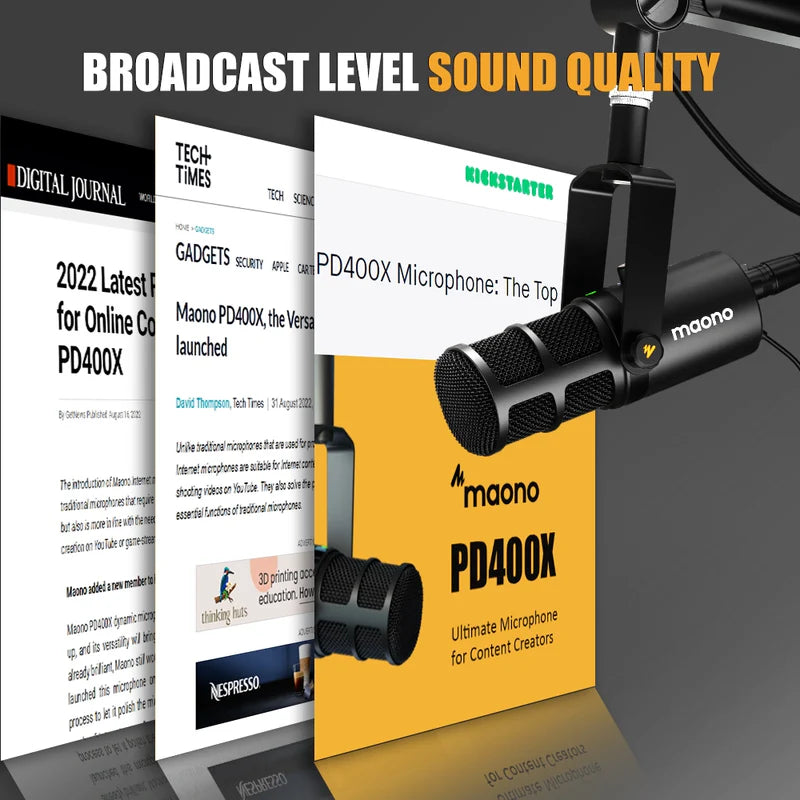 MAONO PD400X USB/XLR Dual Mode Dynamic Microphone for Podcasting