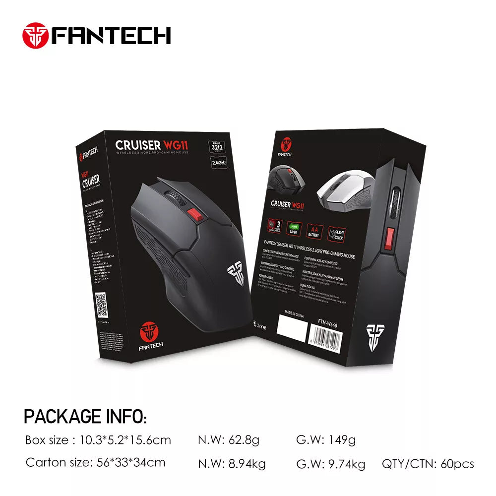 Fantech WG11 Wireless Computer Gaming Mouse- White