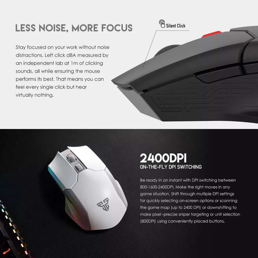 Fantech WG11 Wireless Computer Gaming Mouse- White