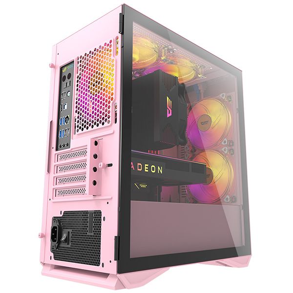 DarkFlash DLM22 Gaming PC Case Tempered Glass Micro-ATX Tower without fan