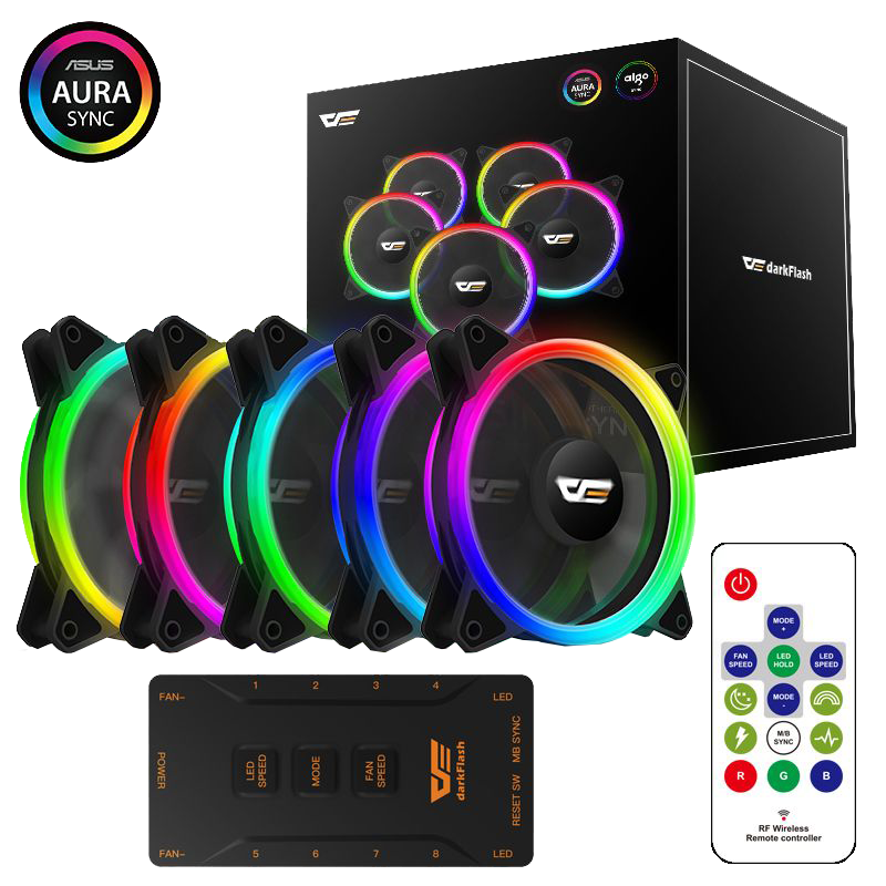 DarkFlash DR12 PRO 3-Pack/5-Pack A-RGB Computer Case Fan