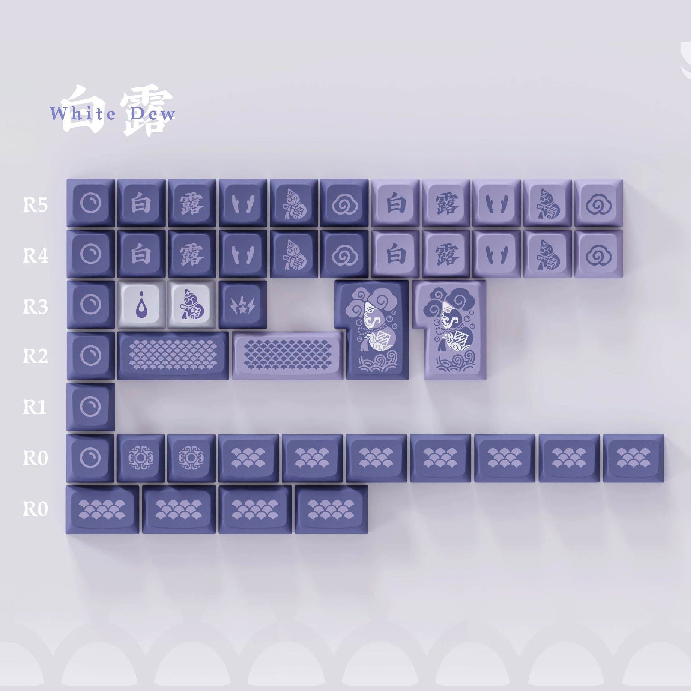 WPJ WHITE DEW WDA Profile Full Kit Keycap Set