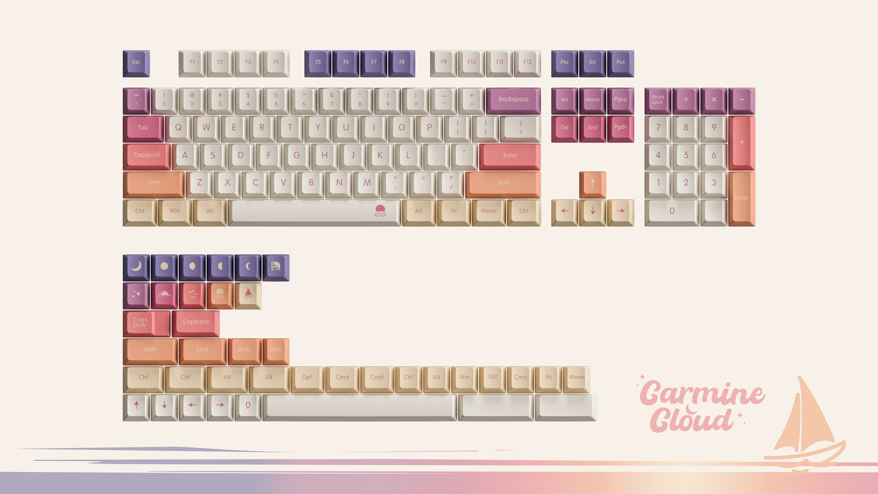 NuPhy Carmine Cloud Cherry Profile Dye-sub PBT Keycaps