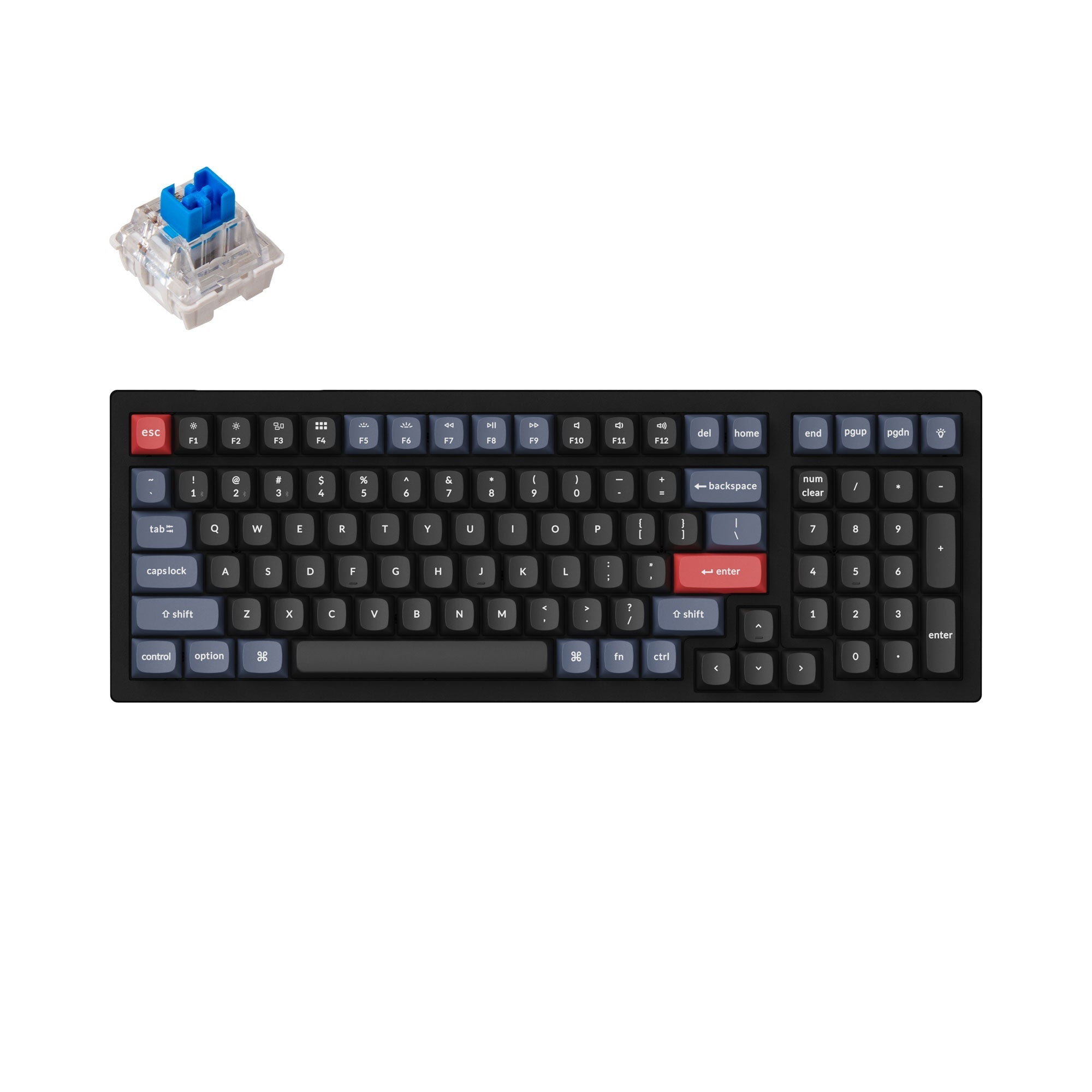 Keychron K4 Pro QMK VIA Wireless Custom Mechanical Keyboard with 96 Percent layout for Mac Windows Linux hot-swappable with MX Switch RGB Backlight B with Keychron K pro switch Blue