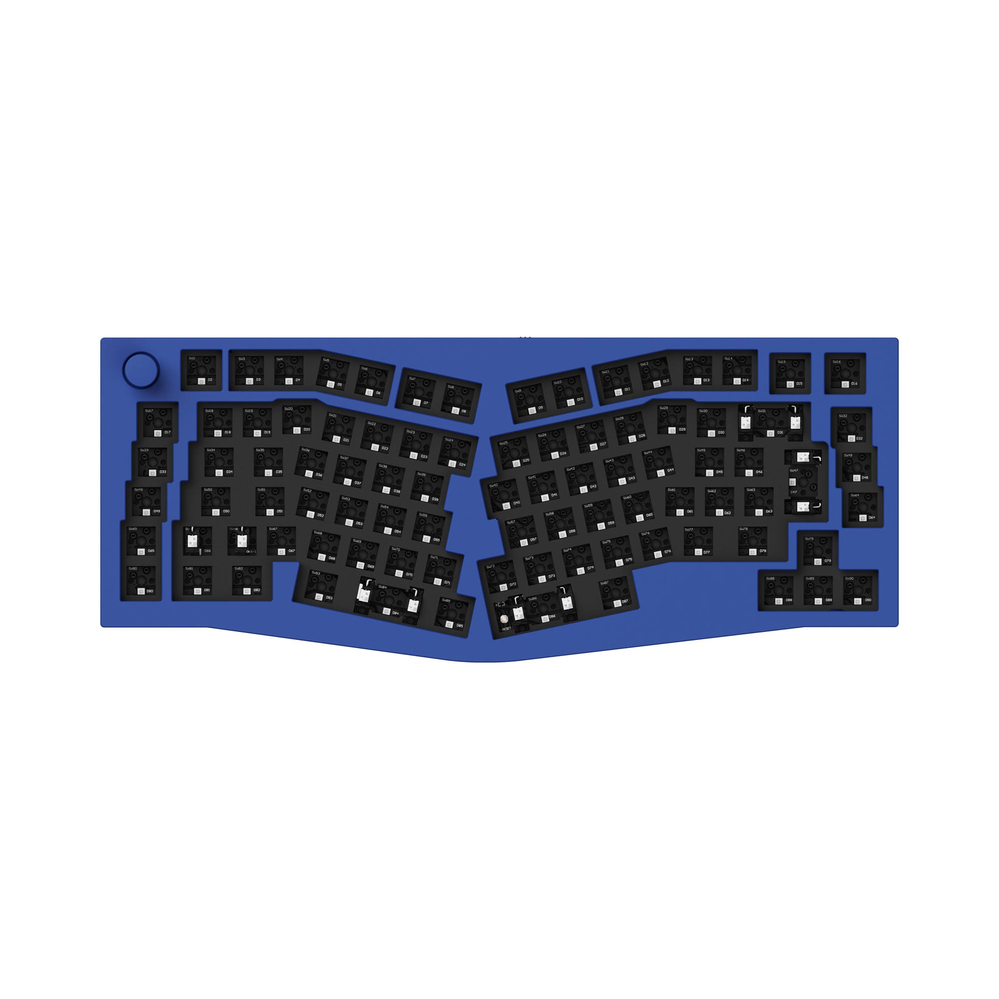 Keychron Q10 QMK/VIA custom mechanical keyboard 75% layout Alice layout ISO knob version for Mac Windows Linux full aluminum frame blue