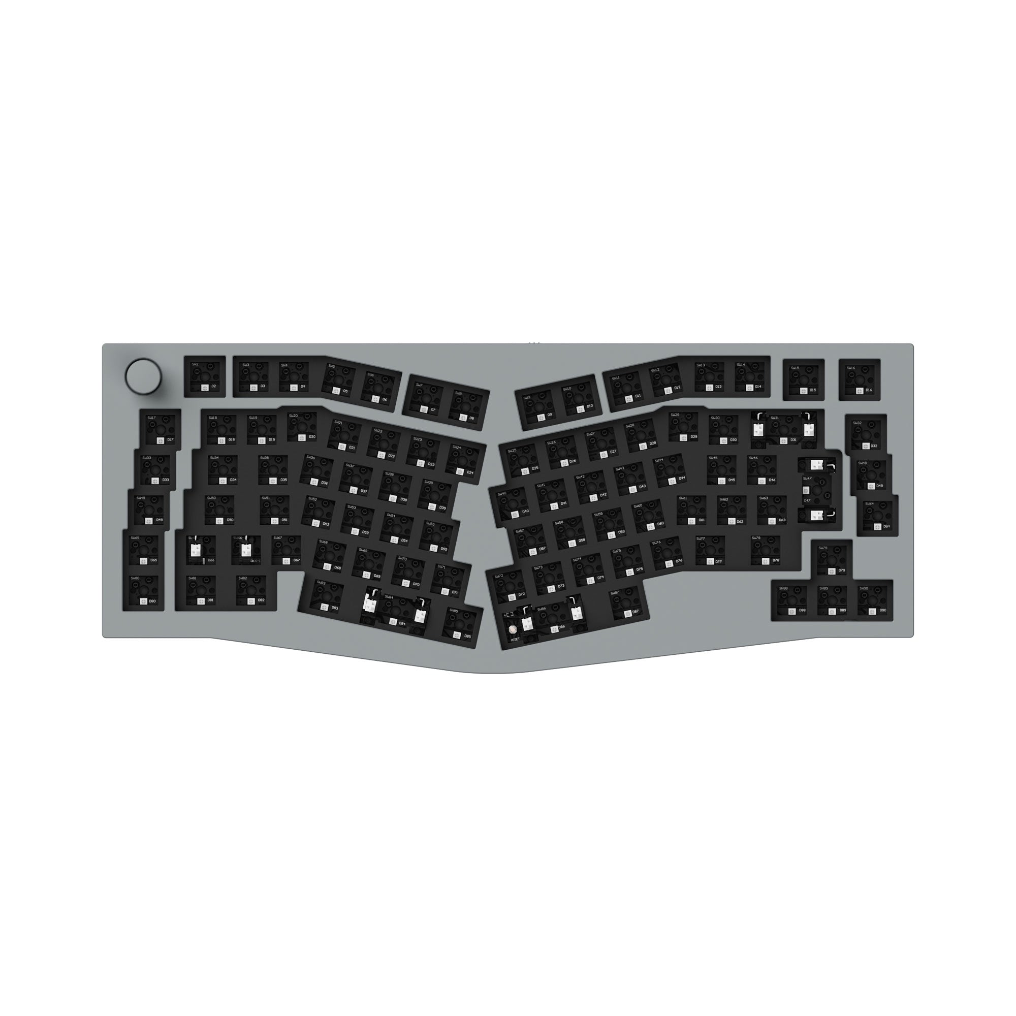 Keychron Q10 QMK/VIA custom mechanical keyboard 75% layout Alice layout ISO knob version for Mac Windows Linux full aluminum frame grey